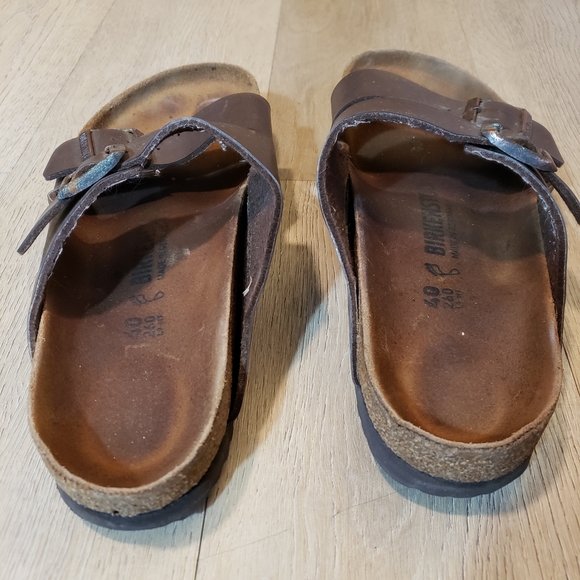 Birkenstock Dark Brown Sandals Double Buckle With Amazing Patina - Picture 4 of 9